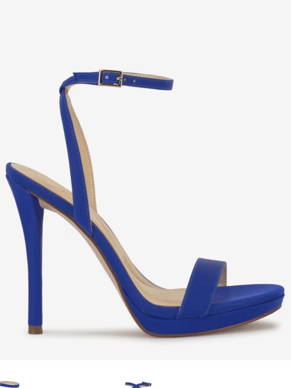 Royal Blue Ankle-Strap Platform High Heel Sandals